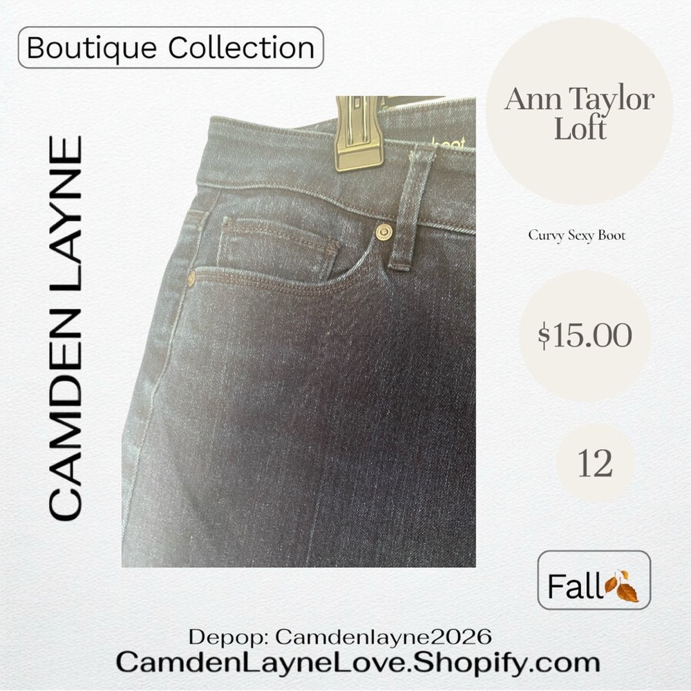 Ann Taylor Women's Dark Blue Boot Cut Jeans - Picture 3 of 5